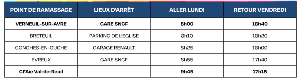 CFAie Tableau horaires transports 2024-2025 - Ligne 2 Verneuil-sur-Avre